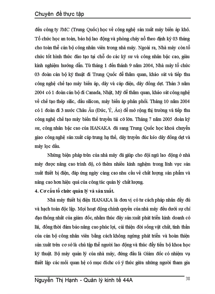 image for page Một số giải pháp nhằm nâng cao công tác quản lý chất lượng sản phẩm ở nhà máy thiết bị điện HANAKA