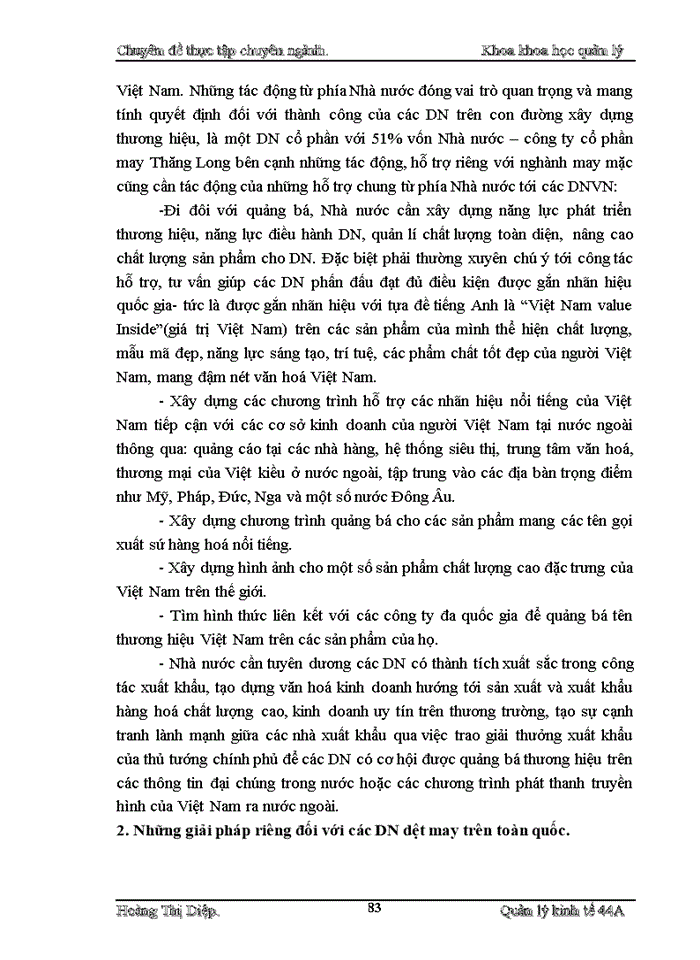 image for page Một số giải pháp nhằm xây dựng và phát triển thương hiệu của Công ty Cổ phần may Thăng Long trên thị trường nội địa