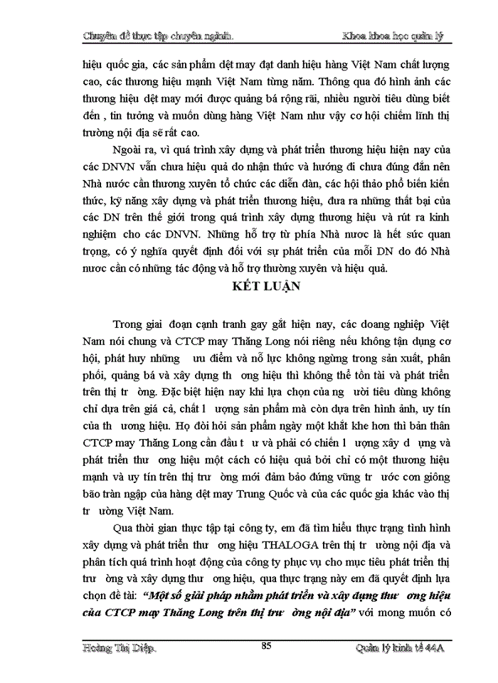 image for page Một số giải pháp nhằm xây dựng và phát triển thương hiệu của Công ty Cổ phần may Thăng Long trên thị trường nội địa
