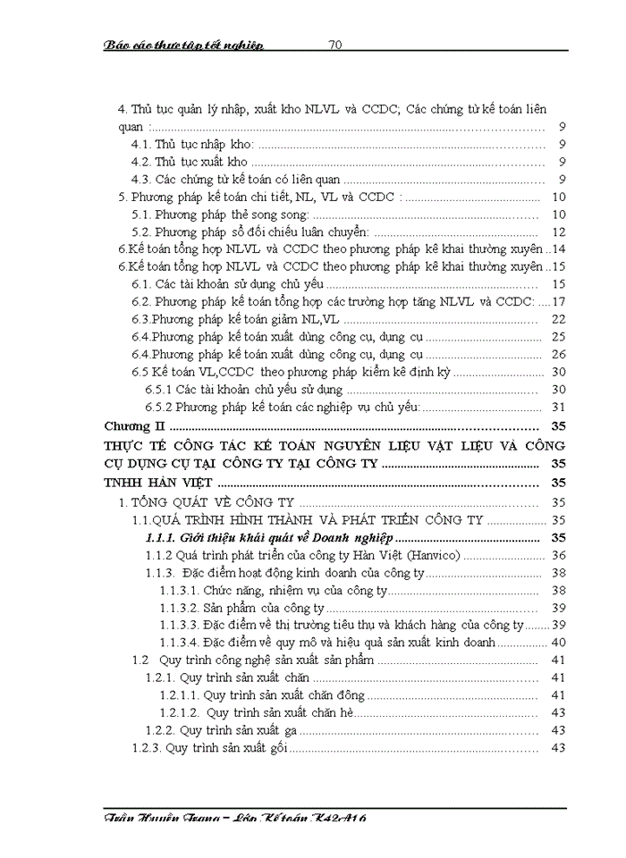 image for page Báo cáo Kế toán nguyên liệu vật liệu và công cụ dụng cụ tại công ty Trách nhiệm hữu hạn Hàn Việt