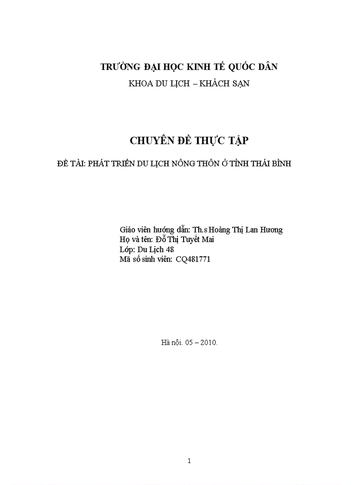 image for page PHÁT TRIỂN DU LỊCH NÔNG THÔN Ở TỈNH THÁI BÌNH