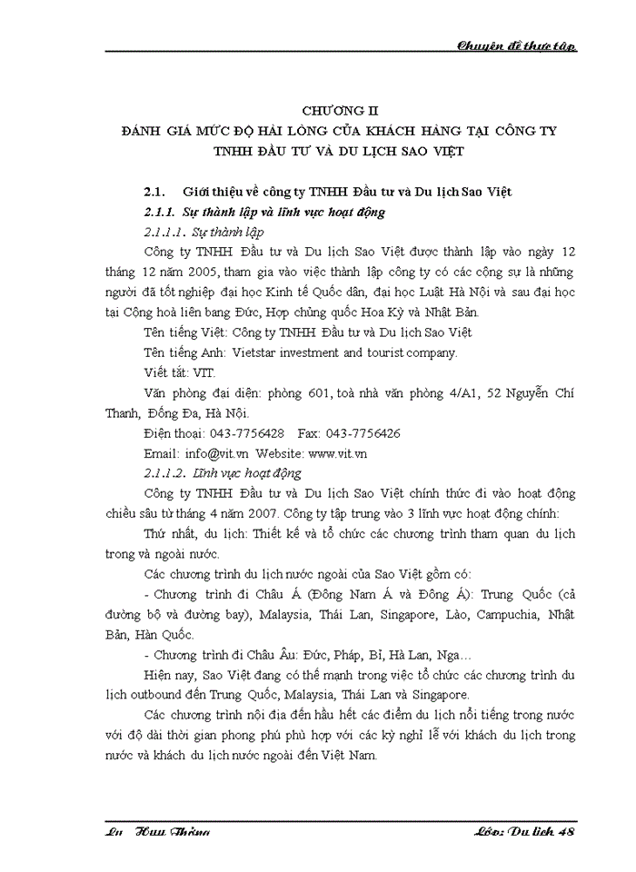 image for page Đánh giá sự hài lòng của khách hàng đối với công ty Trách nhiệm hữu hạn Đầu tư và Du lịch Sao Việt