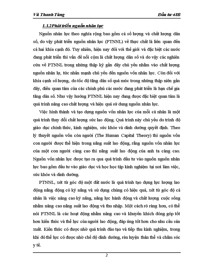 Thực trạng đầu tư phát triển nguồn nhân lực Việt Nam giai đoạn 2001-2008
