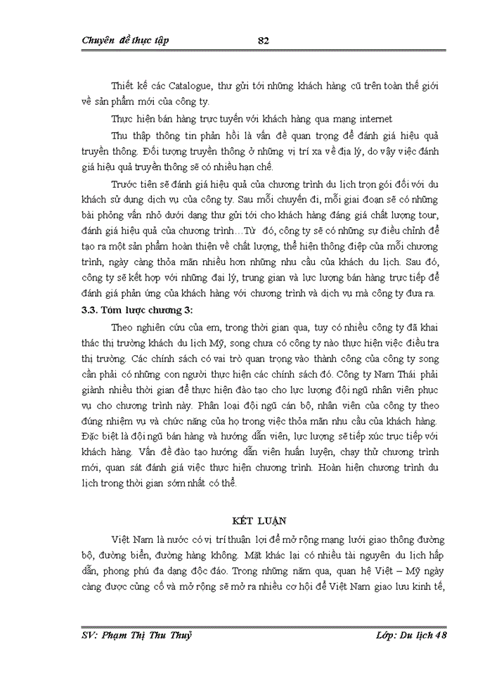 image for page Hoàn thiện hoạt động khai thác thị trường khách du lịch Mỹ bằng các giải pháp Marketing Mix tại công ty du lịch và thương mại Nam Thỏi