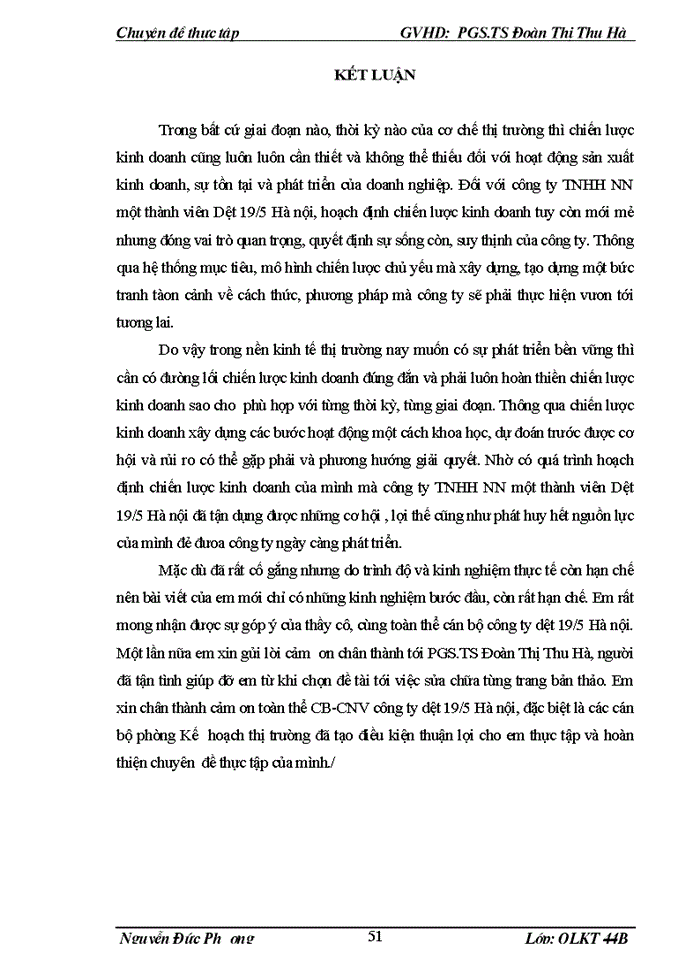 image for page Một sụ ý kiến về căn cứ và giải pháp cho quỏ trỡnh hoạch định chiến lược kinh doanh tại công ty trách nhiệm hữu hạn NN một thành viên dệt 19 5 Hà nội
