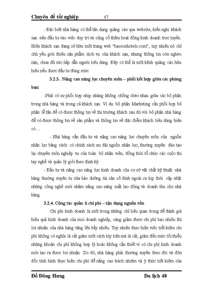 image for page Thực trạng về hiệu quả kinh doanh tại nhà hàng Á-khách sạn Bảo Sơn