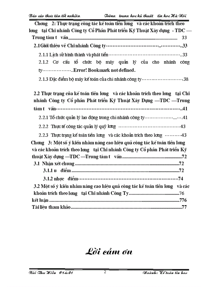 image for page Kế toán tiền lương và các khoản trích theo lương ở Chi Nhánh công ty cổ phần phát triển kỹ thuật xây dựng TDC - Trung tâm tư vấn
