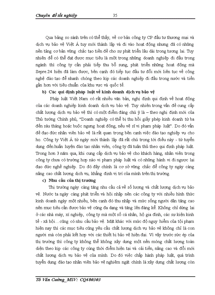 image for page Nõng cao chất lượng dịch vụ bảo vệ tại công ty cổ phần đầu tư thương mại và dịch vụ bảo vệ Việt Á