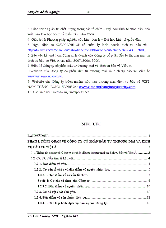 image for page Nõng cao chất lượng dịch vụ bảo vệ tại công ty cổ phần đầu tư thương mại và dịch vụ bảo vệ Việt Á