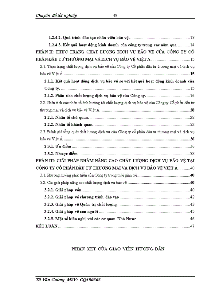 image for page Nõng cao chất lượng dịch vụ bảo vệ tại công ty cổ phần đầu tư thương mại và dịch vụ bảo vệ Việt Á