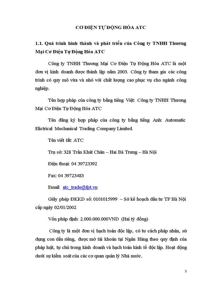 image for page Hoàn thiện Kế toán bán hàng và xỏc định kết quả kinh doanh tại công ty trách nhiệm hữu hạn Thương Mại tự động húa ATC