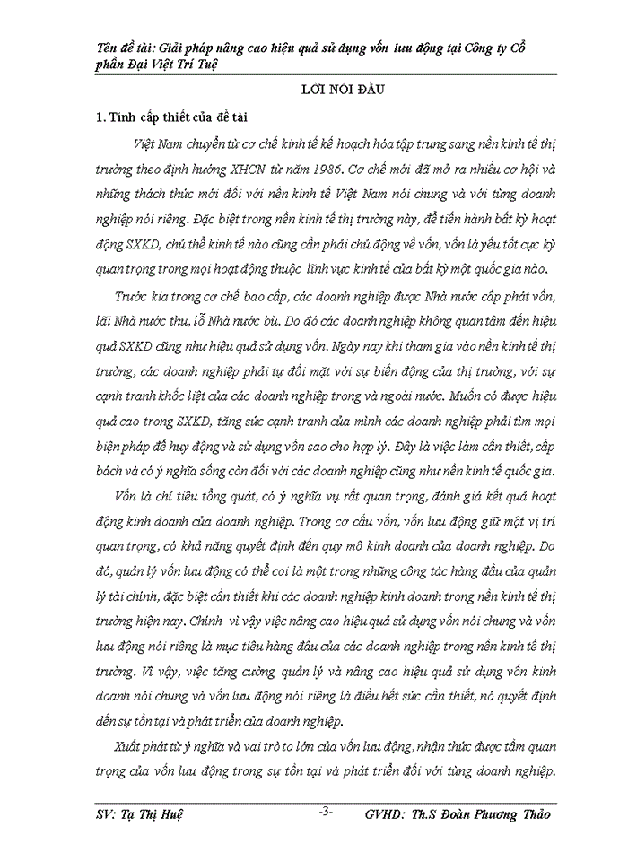 image for page Giải pháp nõng cao hiệu quả sử dụng vốn lưu động tại công ty Cố phần Đại Việt Trớ Tuệ