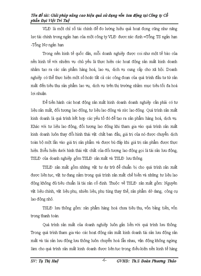 image for page Giải pháp nõng cao hiệu quả sử dụng vốn lưu động tại công ty Cố phần Đại Việt Trớ Tuệ