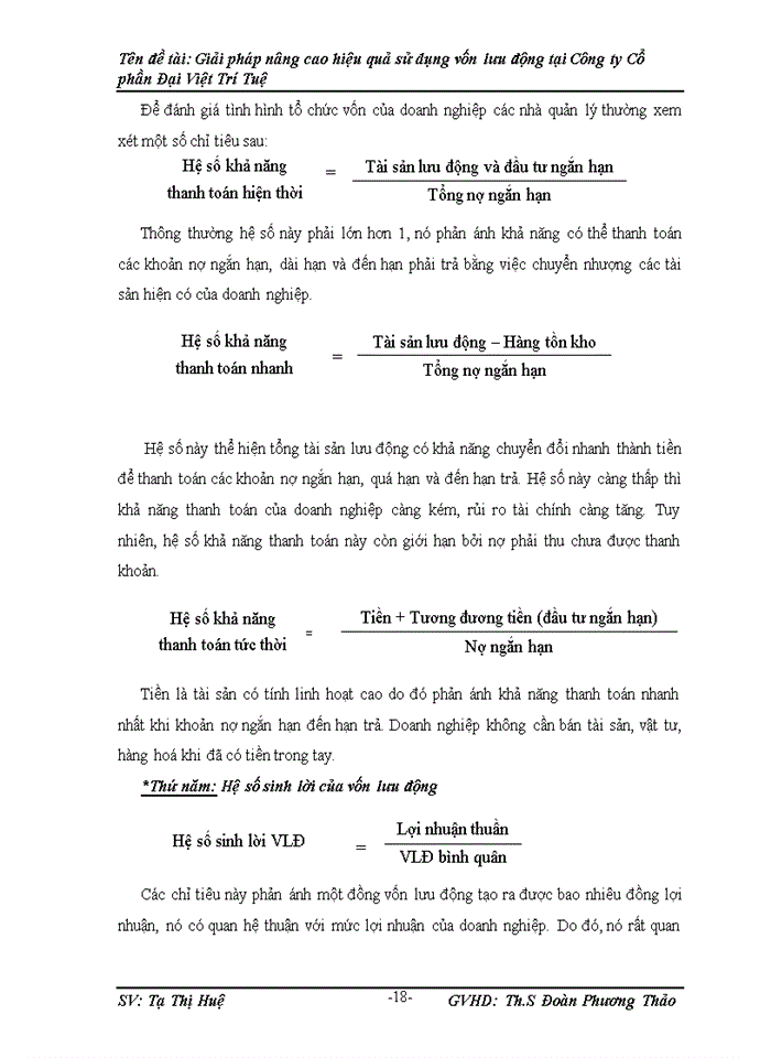 image for page Giải pháp nõng cao hiệu quả sử dụng vốn lưu động tại công ty Cố phần Đại Việt Trớ Tuệ