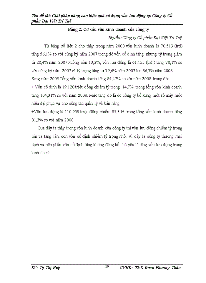 image for page Giải pháp nõng cao hiệu quả sử dụng vốn lưu động tại công ty Cố phần Đại Việt Trớ Tuệ