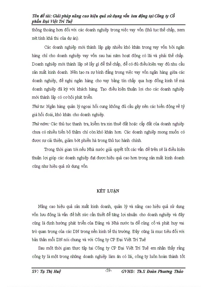 image for page Giải pháp nõng cao hiệu quả sử dụng vốn lưu động tại công ty Cố phần Đại Việt Trớ Tuệ