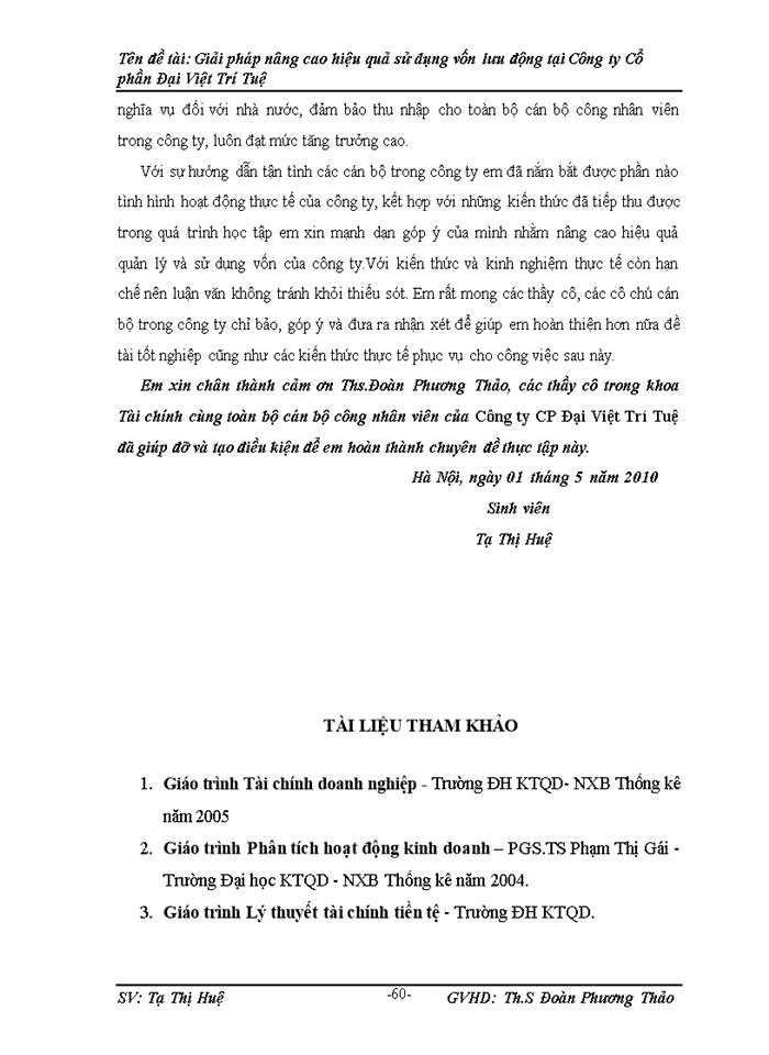 image for page Giải pháp nõng cao hiệu quả sử dụng vốn lưu động tại công ty Cố phần Đại Việt Trớ Tuệ