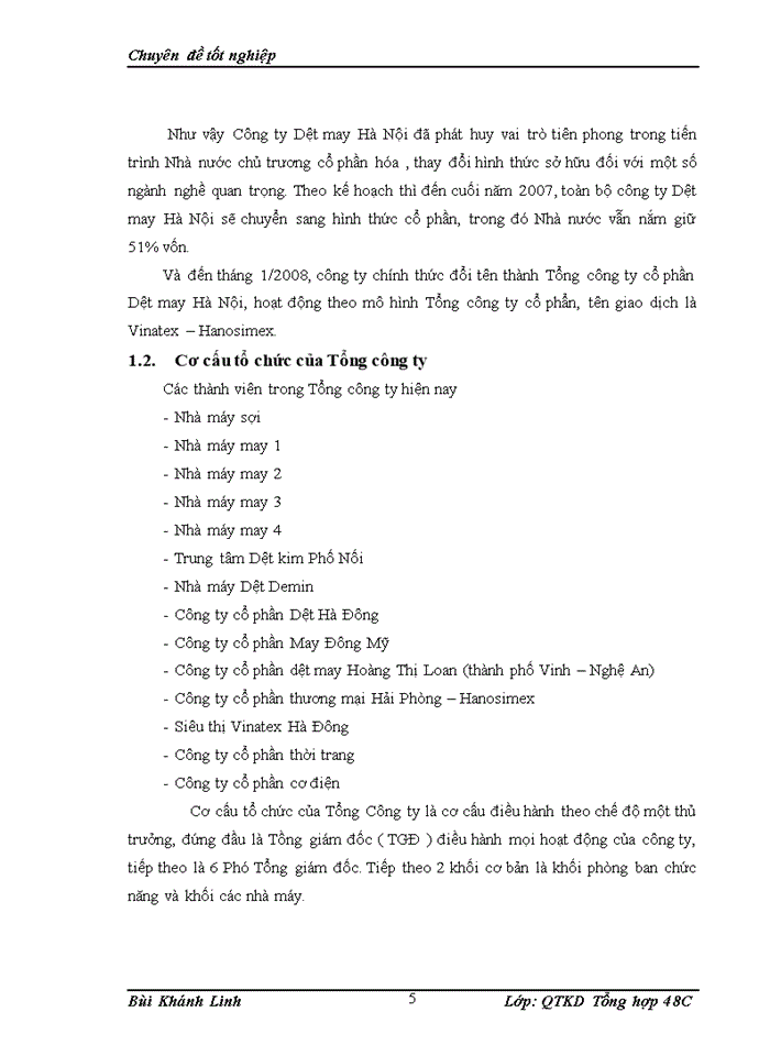 image for page Hoàn thiện công tác đào tạo và phát triển nguồn nhân lực tại Tổng công ty cổ phần dệt may Hà Nội