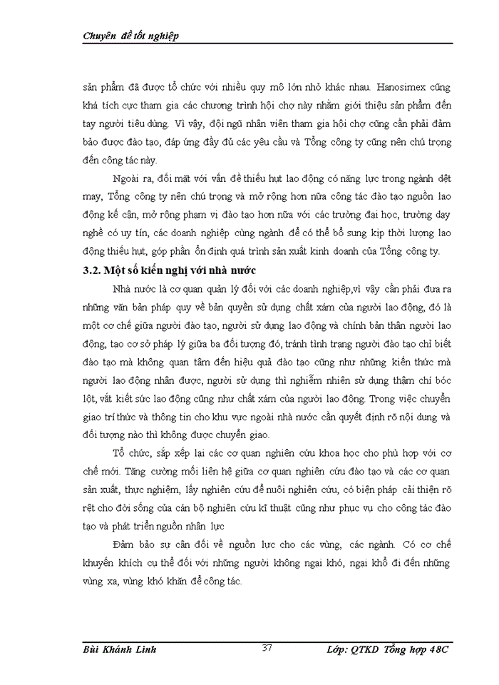 image for page Hoàn thiện công tác đào tạo và phát triển nguồn nhân lực tại Tổng công ty cổ phần dệt may Hà Nội