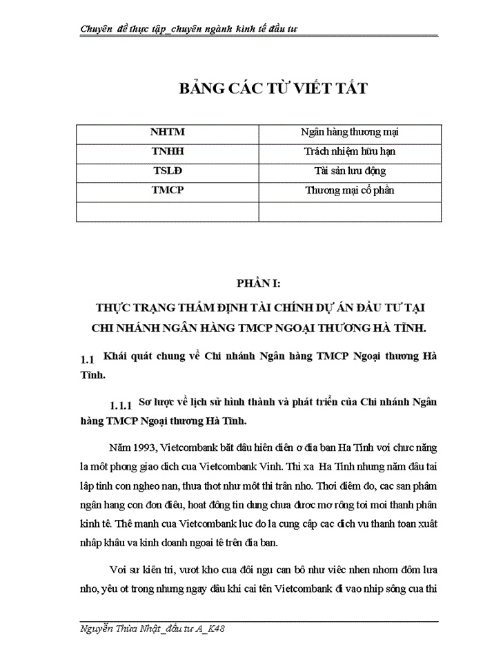 image for page Giải pháp nõng cao chất lượng thẩm định tài chính dự án đầu tư tại Chi nhánh ngân hàng Thương mại cổ phần Ngoại thương Hà Tĩnh