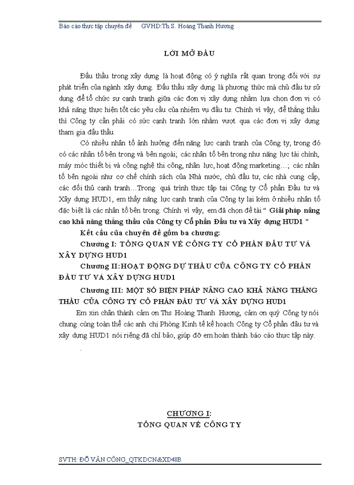 image for page Giải pháp nõng cao khả năng thắng thầu của công ty Cổ phần Đầu tư và Xõy dựng HUD1
