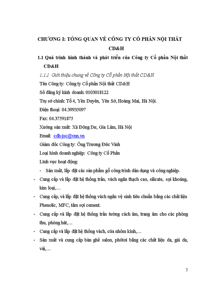 image for page Tổ chức công tác Kế toán Nguyờn vật liệu tại công ty Cổ phần Nội thất CD H