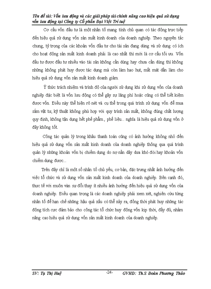 image for page Vốn lưu động và các giải pháp Tài chính nõng cao hiệu quả sử dụng vốn lưu động tại công ty Cố phần Đại Việt Trớ Tuệ