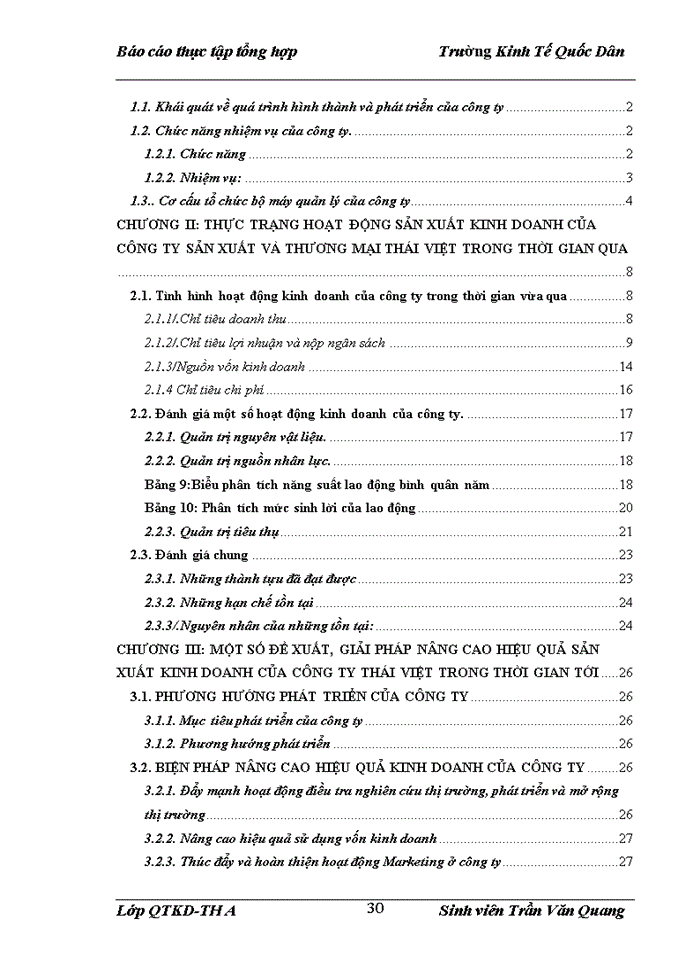 image for page Thực trạng hoạt động sản xuất kinh doanh của công ty trong thời gian vừa qua