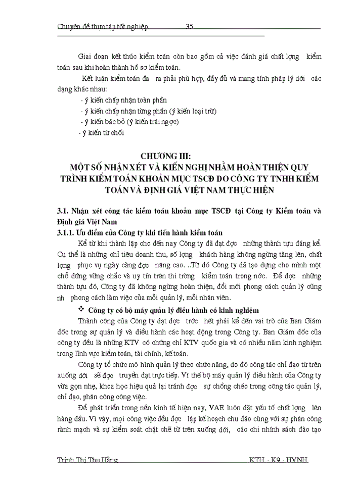 image for page Hoàn thiện quy trình kiểm toán khoản mục tài sản cố định trong kiểm toán Báo cáo tài chính do Công ty trách nhiệm hữu hạn Kiểm toán và Định giá Việt Nam thực hiện