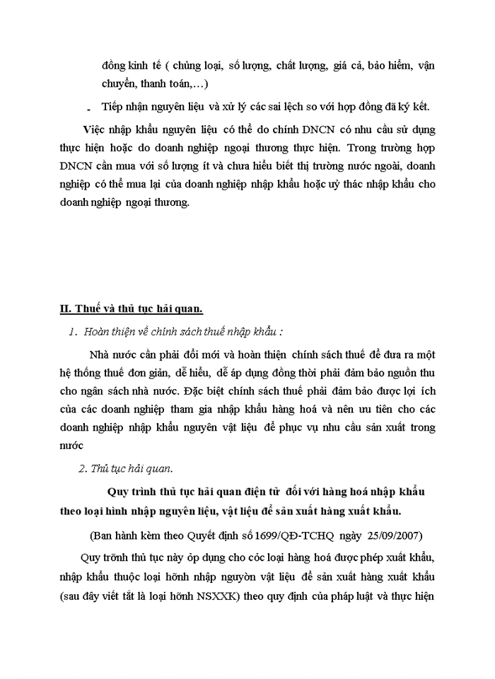 Báo cáo Nhập khẩu nguyờn liệu cho doanh nghiệp công nghiệp sản xuất hàng xuất khẩu những vấn đề đặt ra và hướng giải quyết