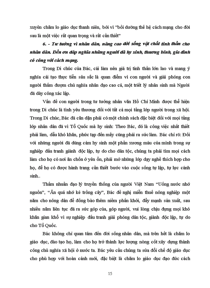image for page Tư tưởng Tổng quỏt về nội dung và giá trị trong Di chỳc của Chủ tịch Hồ Chớ Minh