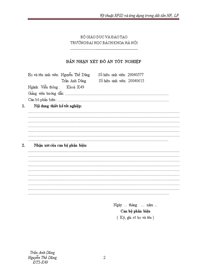 image for page Kỹ thuật RFID và ứng dụng trong dải tần HF LF