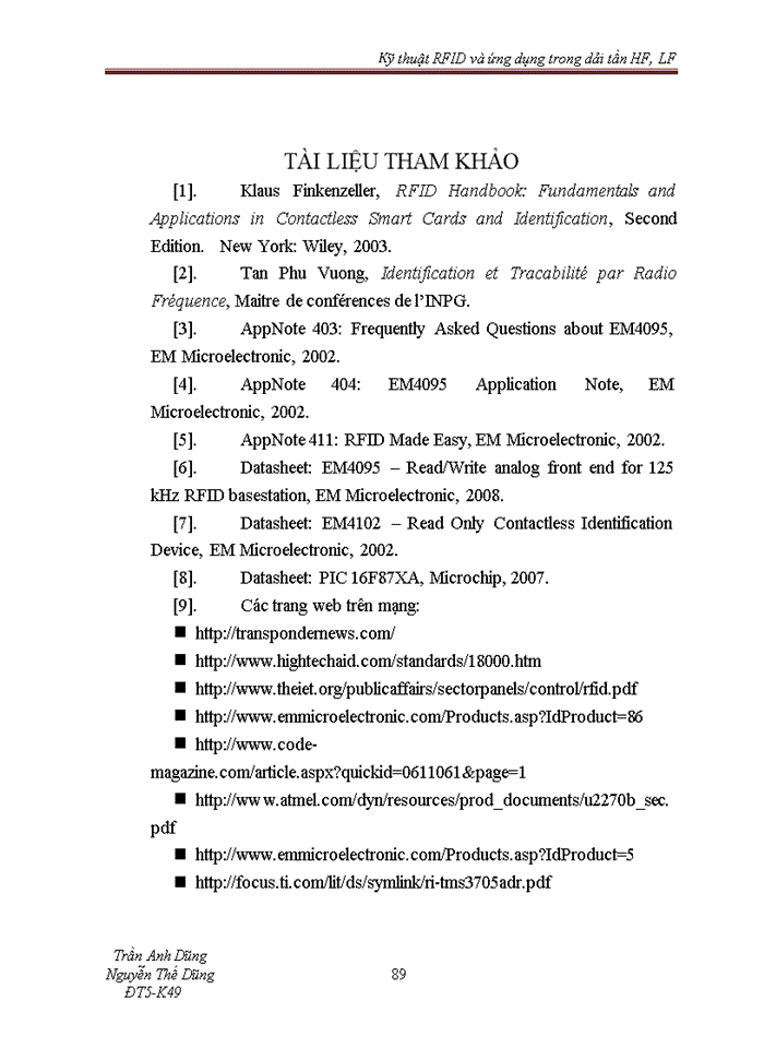 image for page Kỹ thuật RFID và ứng dụng trong dải tần HF LF