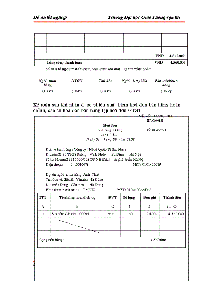 image for page Tổ chức công tác kế toán bán hàng và xác định kết quả bán hàng tại công ty trách nhiệm hữu hạn Quốc Tế Sao Nam