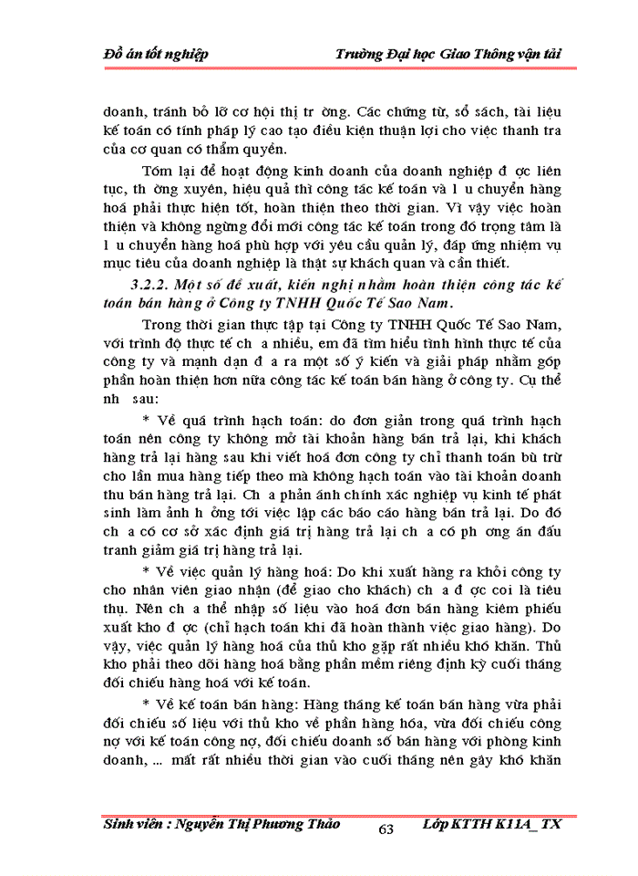 image for page Tổ chức công tác kế toán bán hàng và xác định kết quả bán hàng tại công ty trách nhiệm hữu hạn Quốc Tế Sao Nam
