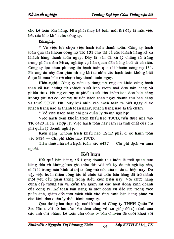 image for page Tổ chức công tác kế toán bán hàng và xác định kết quả bán hàng tại công ty trách nhiệm hữu hạn Quốc Tế Sao Nam