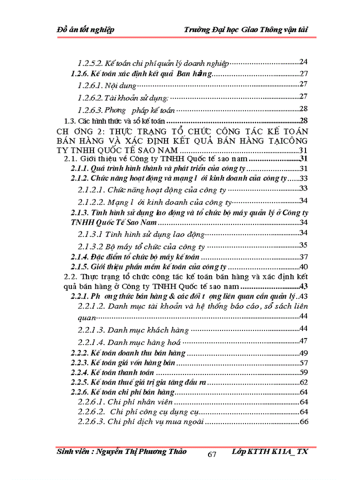 image for page Tổ chức công tác kế toán bán hàng và xác định kết quả bán hàng tại công ty trách nhiệm hữu hạn Quốc Tế Sao Nam