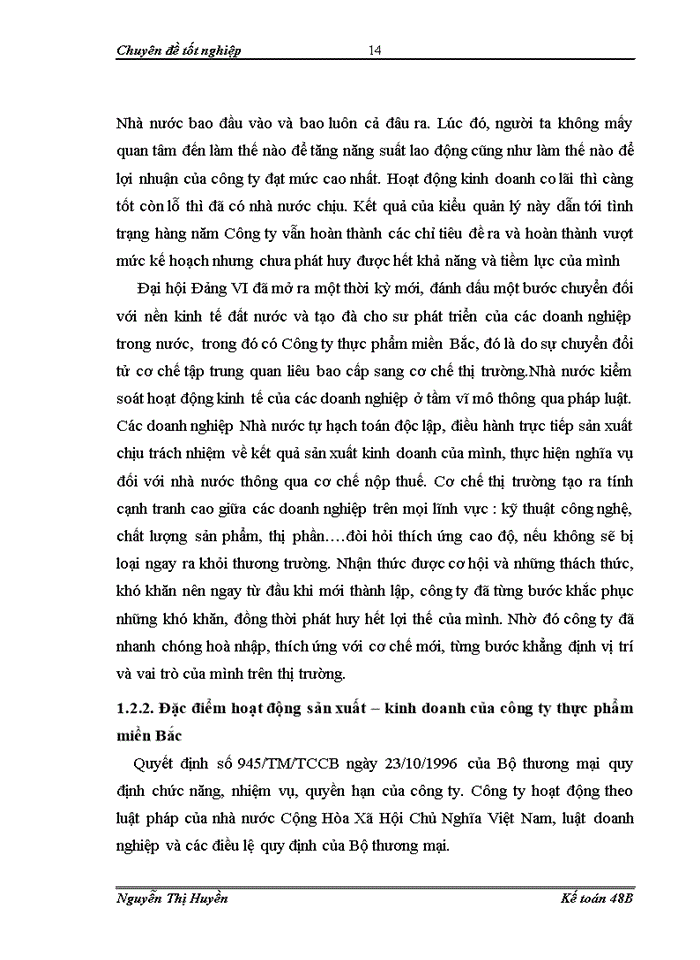 image for page Hoàn thiện Kế toán doanh thu chi phớ xỏc định kết quả kinh doanh tại công ty thực phẩm miền Bắc