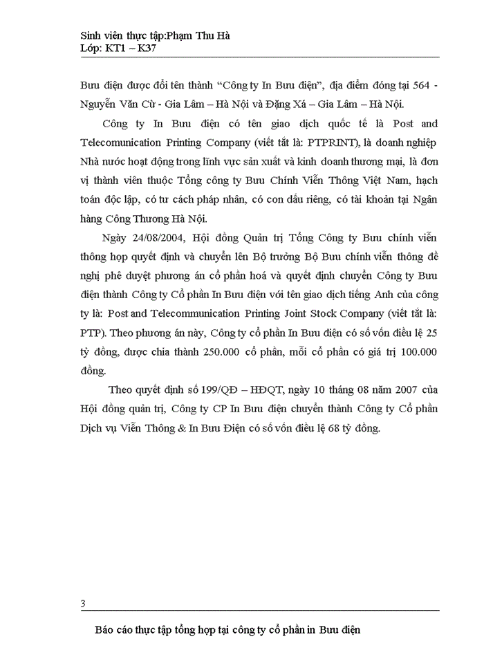 image for page Báo cỏo Tổng quan về công ty cổ phần in Bưu điện