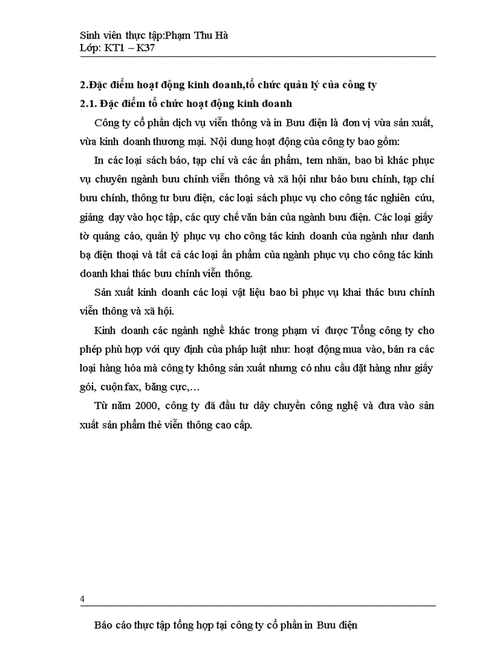 image for page Báo cỏo Tổng quan về công ty cổ phần in Bưu điện