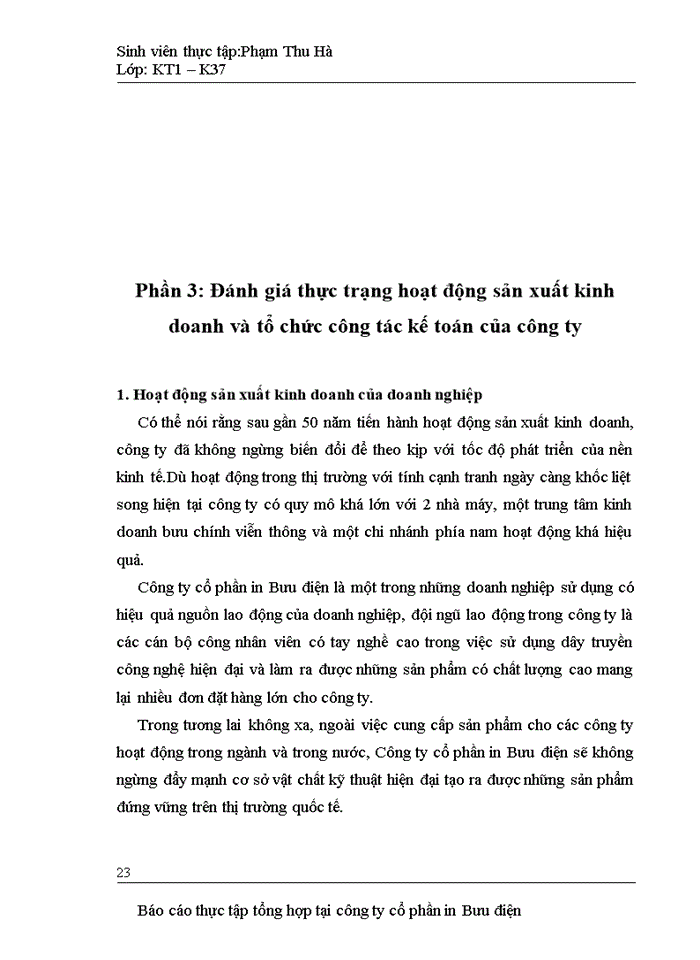 image for page Báo cỏo Tổng quan về công ty cổ phần in Bưu điện