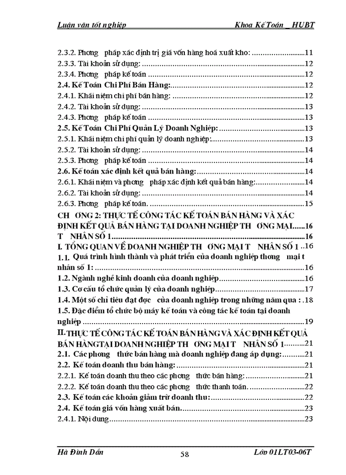 image for page Kế Toán Bán Hàng Và Xác Định Kết Quả Bán Hàng tại doanh nghiệp thương mại tư nhân số 1