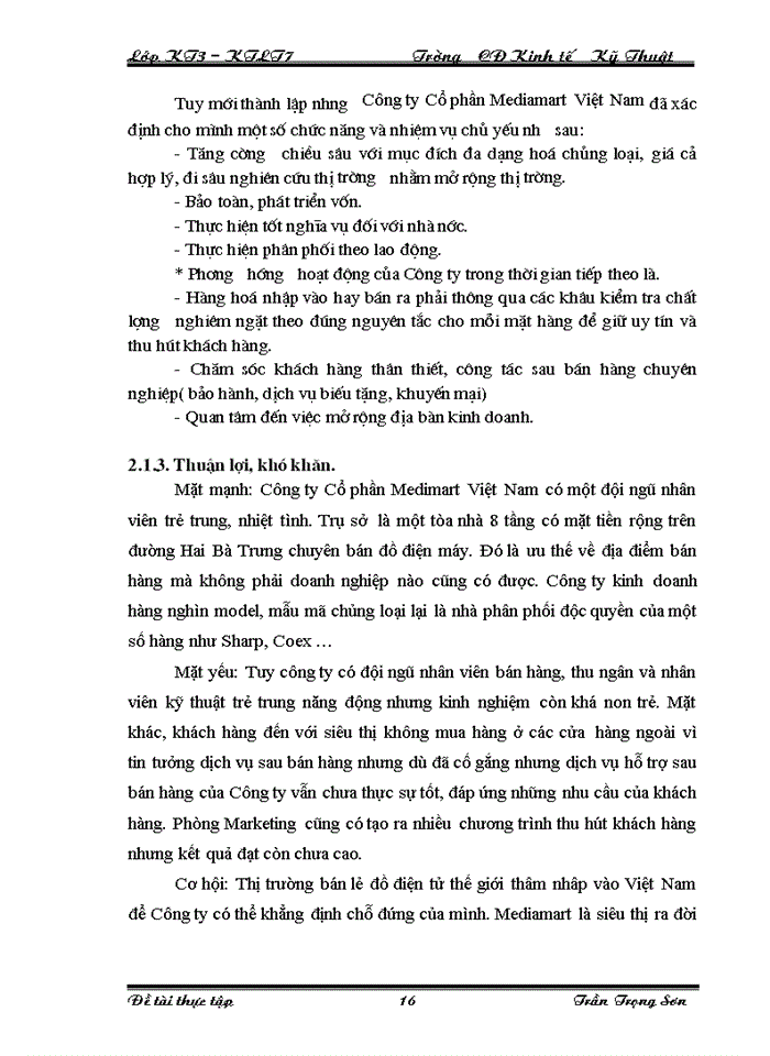 image for page Tổ chức kế toán bán hàng và xác định kết quả bán hàng ở Công ty công ty Cổ phần Mediamart VN