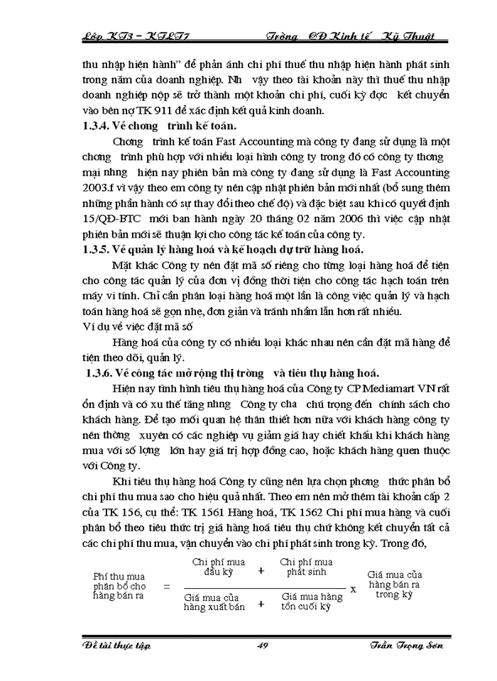 image for page Tổ chức kế toán bán hàng và xác định kết quả bán hàng ở Công ty công ty Cổ phần Mediamart VN