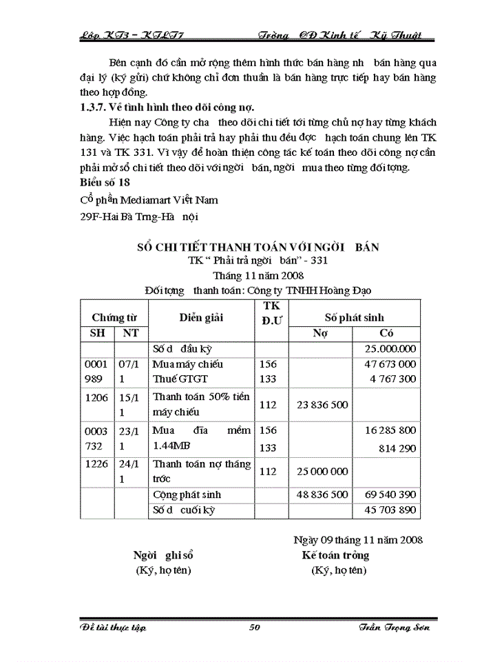 image for page Tổ chức kế toán bán hàng và xác định kết quả bán hàng ở Công ty công ty Cổ phần Mediamart VN