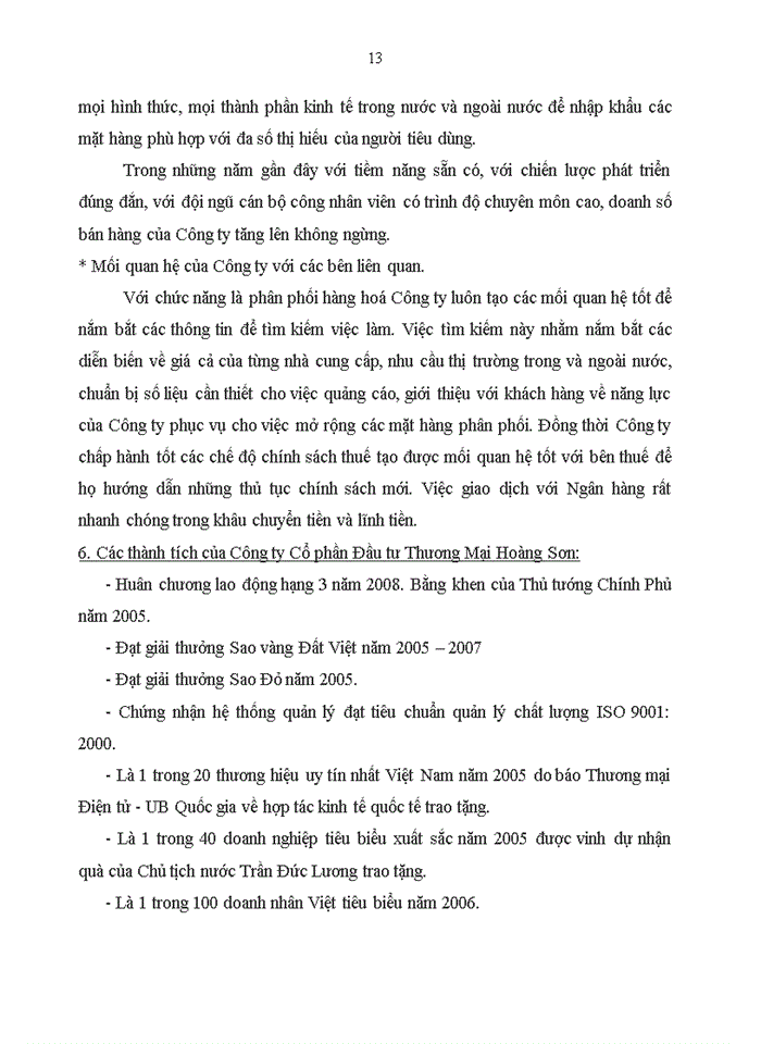 image for page Hoàn thiện hệ thống kờnh phõn phối hàng hoỏ của công ty Cổ phần Đầu tư Thương Mại Hoàng Sơn