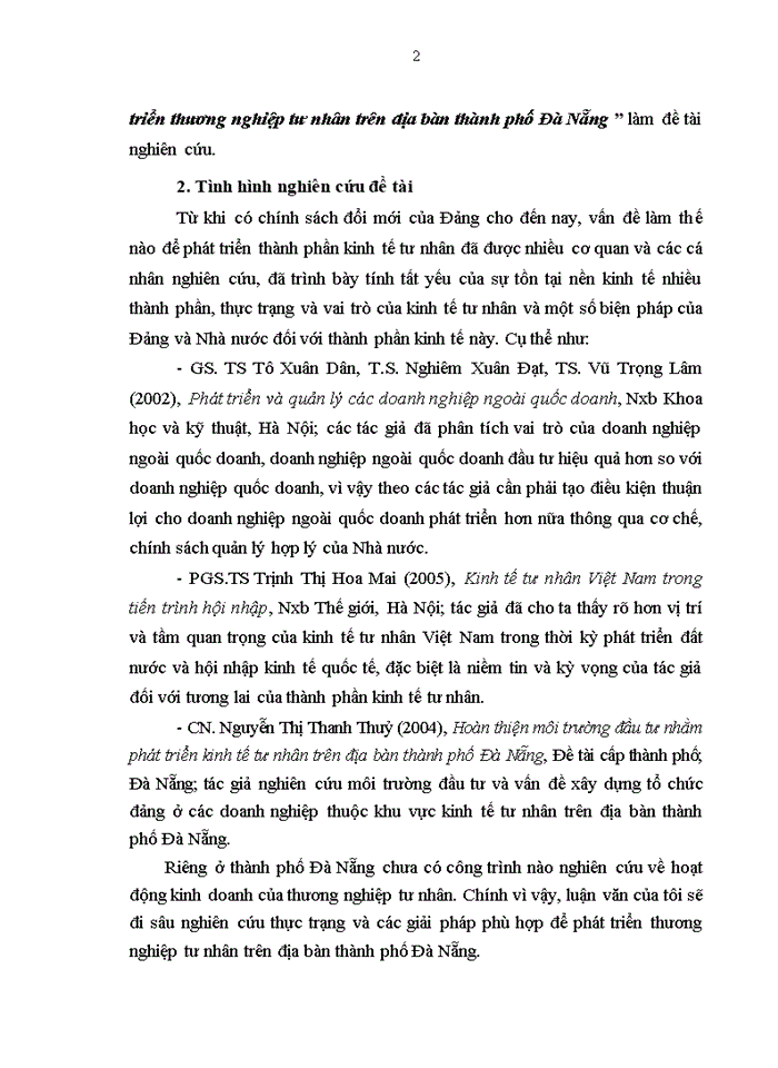 ThS phát triển thương nghiệp tư nhân trờn địa bàn thành phố Đà Nẵng