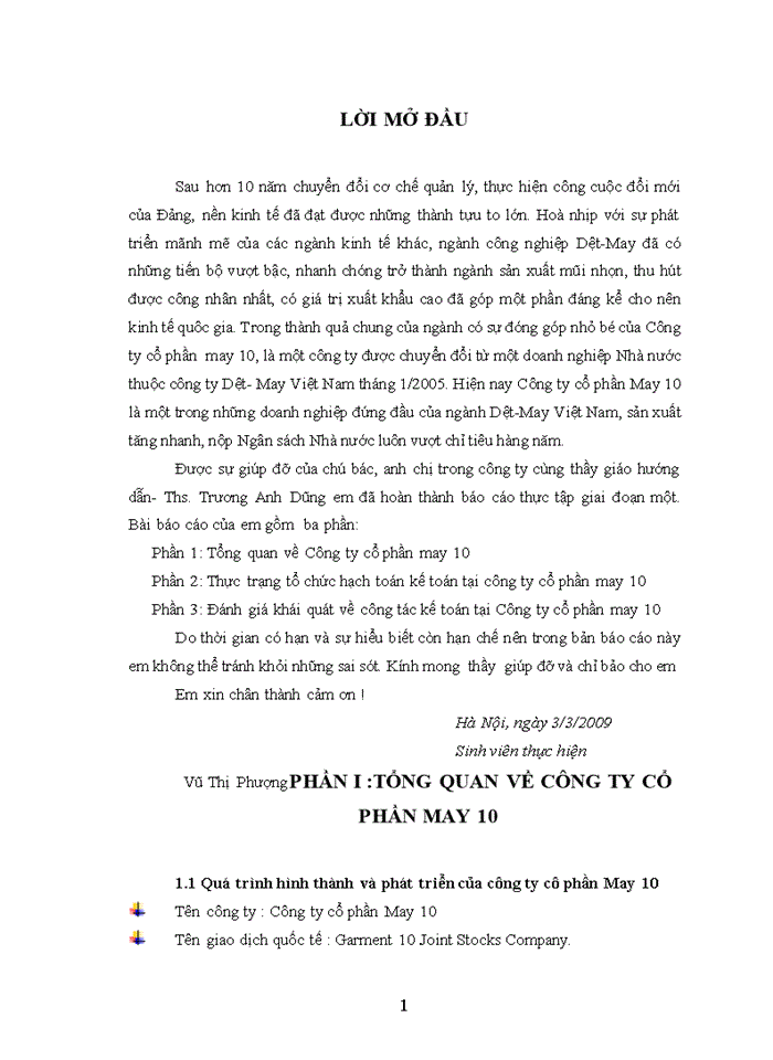 image for page Báo cỏo TỔNG QUAN VỀ CễNG TY CỔ PHẦN MAY 10