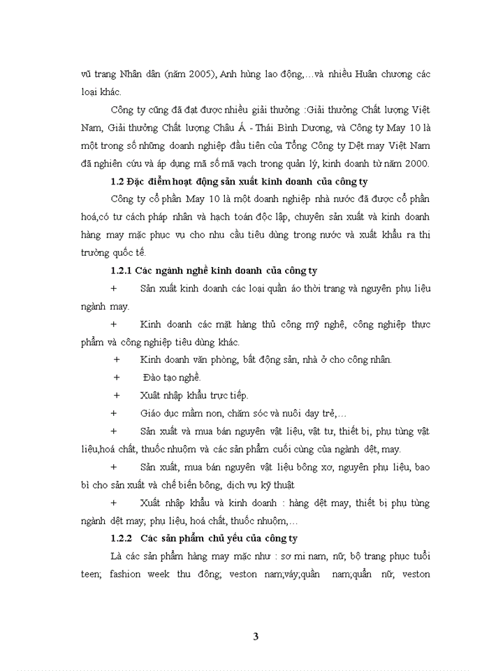 Báo cỏo TỔNG QUAN VỀ CễNG TY CỔ PHẦN MAY 10