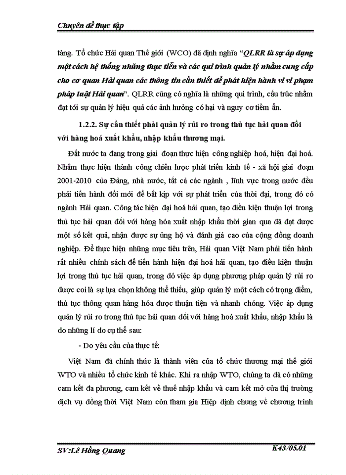 image for page Quản lý rủi ro trong thủ tục hải quan đối với hàng hoỏ xuất khẩu nhập khẩu thương mại tại Chi cục Hải quan Bắc Hà Nội